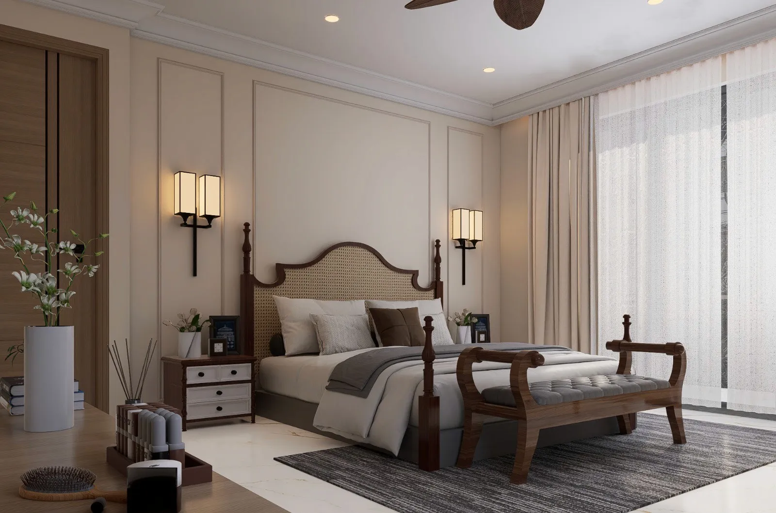 A Studio Contour master-bedroom interior in New Town, Kolkata